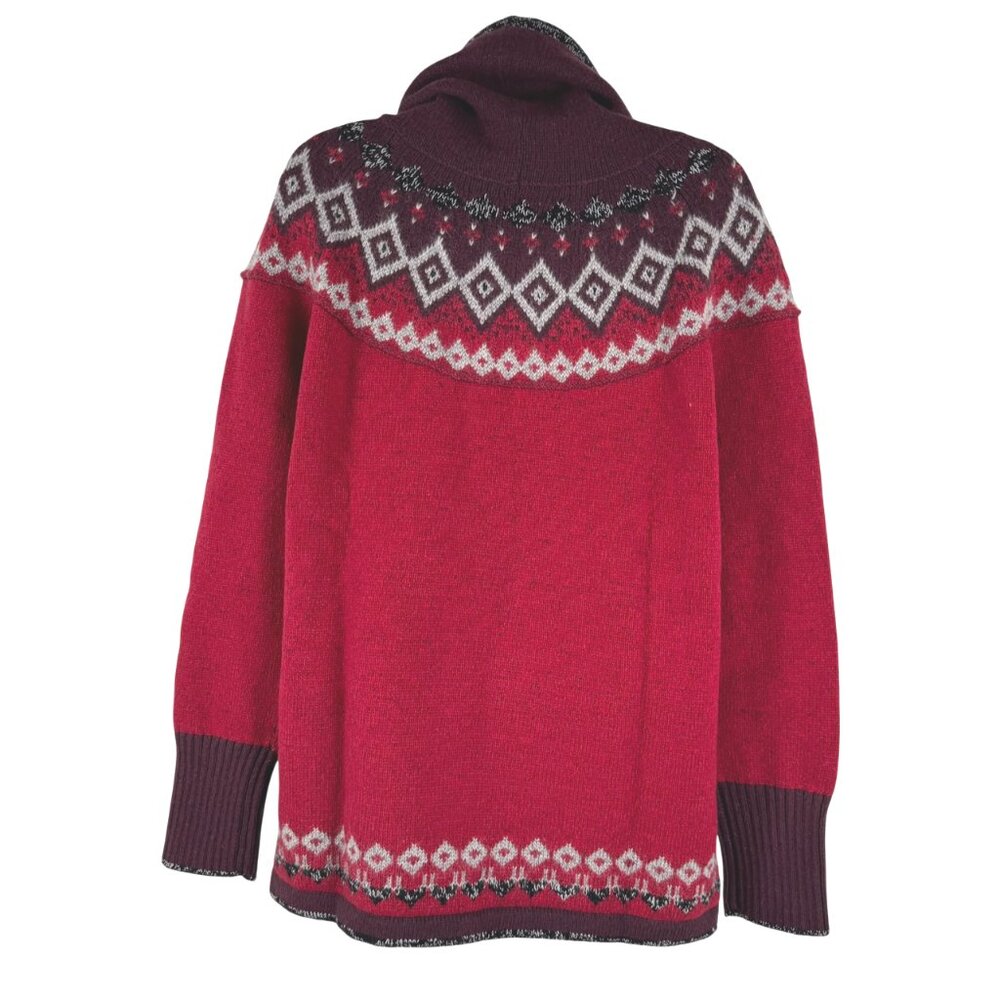 Eddie Bauer Fair Isle Sweater Womens Large Cowl Neck‎ Wool Blend NWOWT FS-1516 - Picture 5 of 10